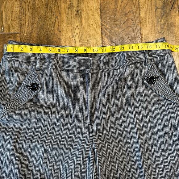 Madison Wool Blend Trousers Black Herringbone Wide Leg Career Womens Sz 14 - Picture 3 of 7